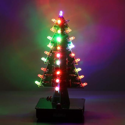 Christmas Tree Soldering Project - Lights Soldering Practice 7 Colors DIY Electronic Assemble Kit for Learning Teaching STEM Educational