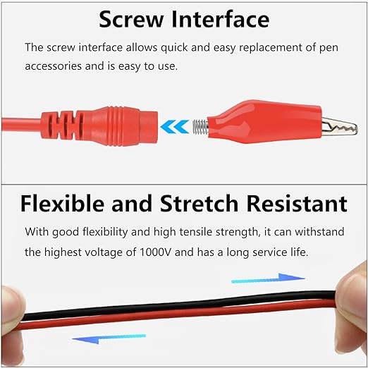 16-in-1 Multimeter Test Leads Kit, Replaceable Silicone Jumper Wires with Electronical Alligator Clips Probes, Banana Plug, Power Testing Needle for Electronics, Circuit Connection, Experiment