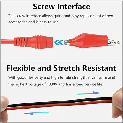 16-in-1 Multimeter Test Leads Kit, Replaceable Silicone Jumper Wires with Electronical Alligator Clips Probes, Banana Plug, Power Testing Needle for Electronics, Circuit Connection, Experiment