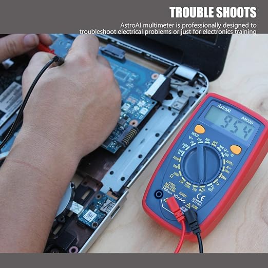 Multimeter Tester 2000 Counts Digital Multimeter with DC AC Voltmeter and Ohm Volt Amp Meter ; Measures Voltage, Current, Resistance; Tests Live Wire, Continuity