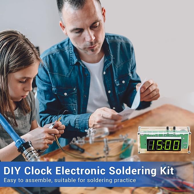 4-Digit Digital DIY Clock - Soldering Practice Kit for Students and DIYers