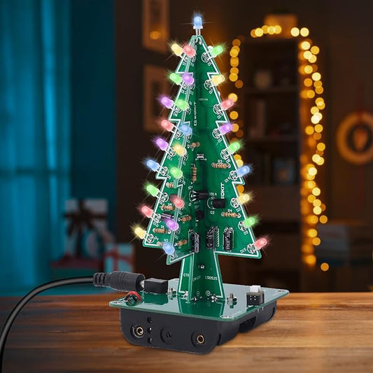 Christmas Tree Soldering Project - Lights Soldering Practice 7 Colors DIY Electronic Assemble Kit for Learning Teaching STEM Educational