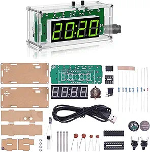 4-Digit Digital DIY Clock - Soldering Practice Kit for Students and DIYers