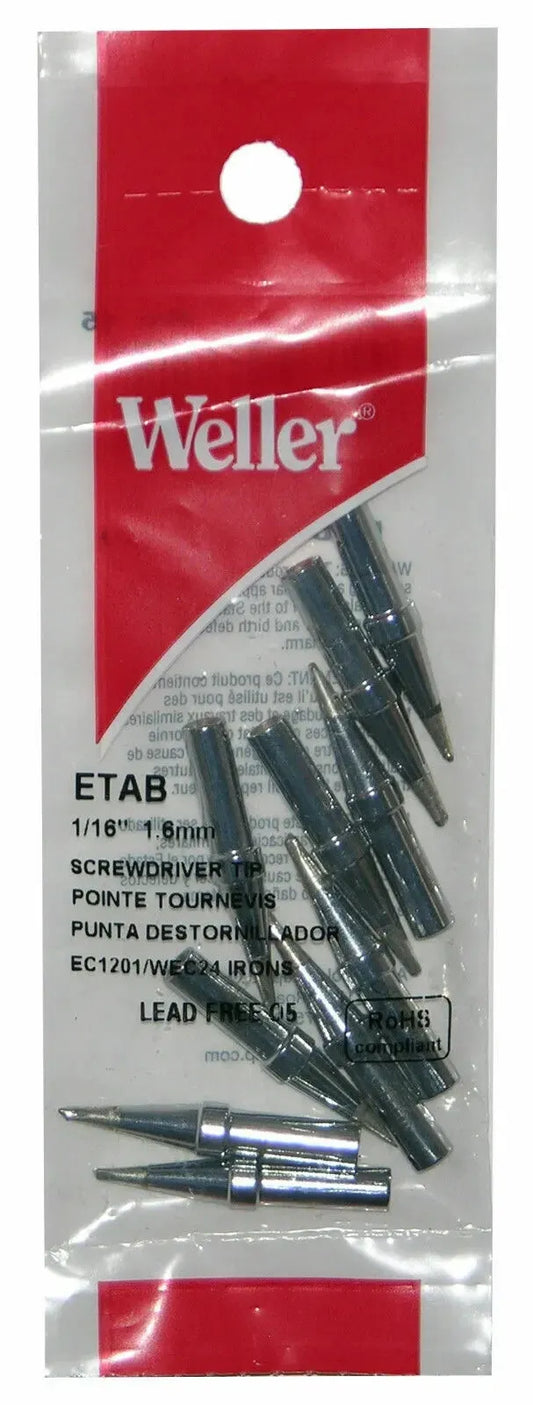 Weller Soldering 10 Tip Set/(ETSET-10) 2 OF EACH - ETA, ETB, ETC, ETP, ETS